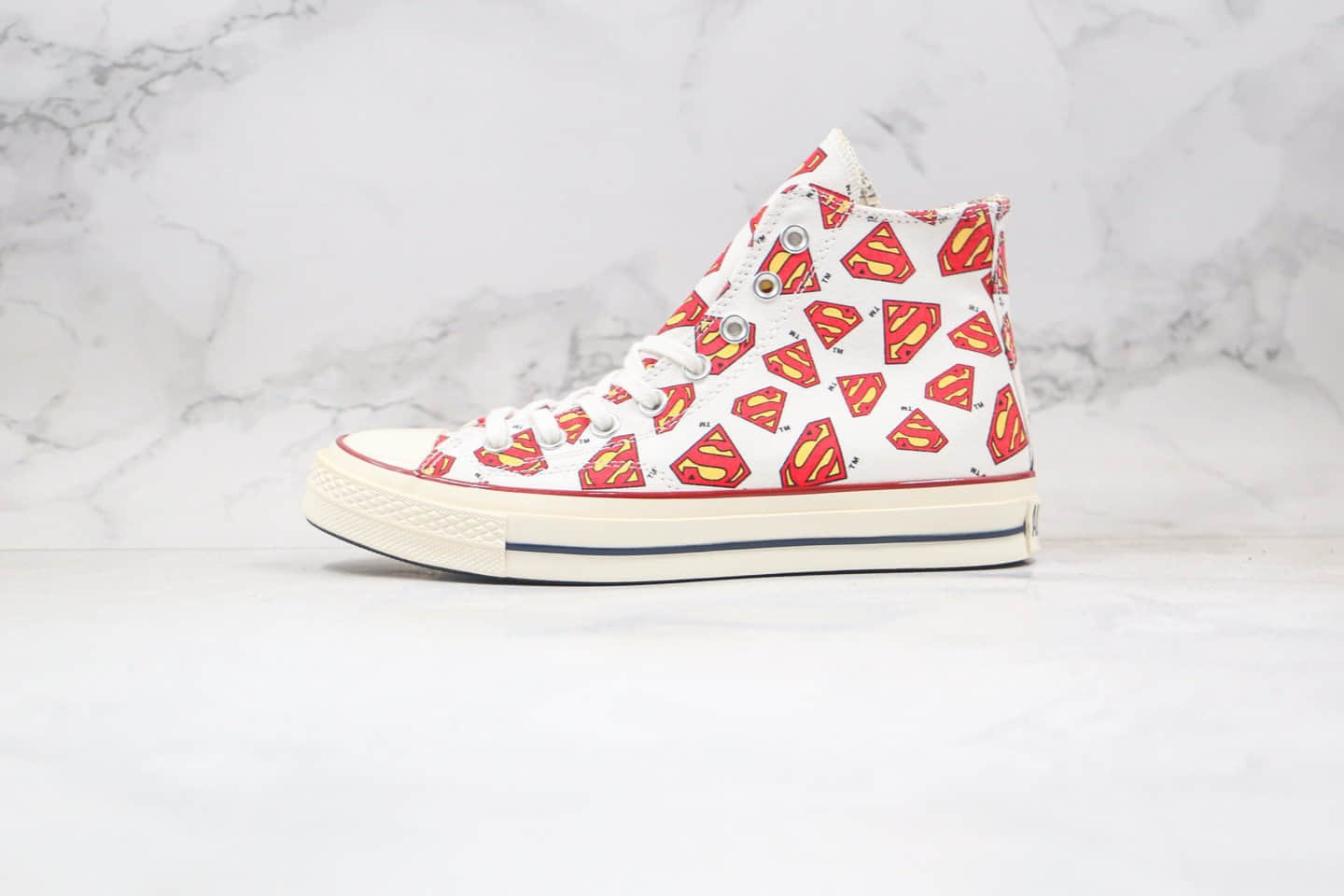 匡威Converse All Star x Superman超人联名款公司级版本红色高帮硫化帆布鞋原档案数据开发 货号:1C993