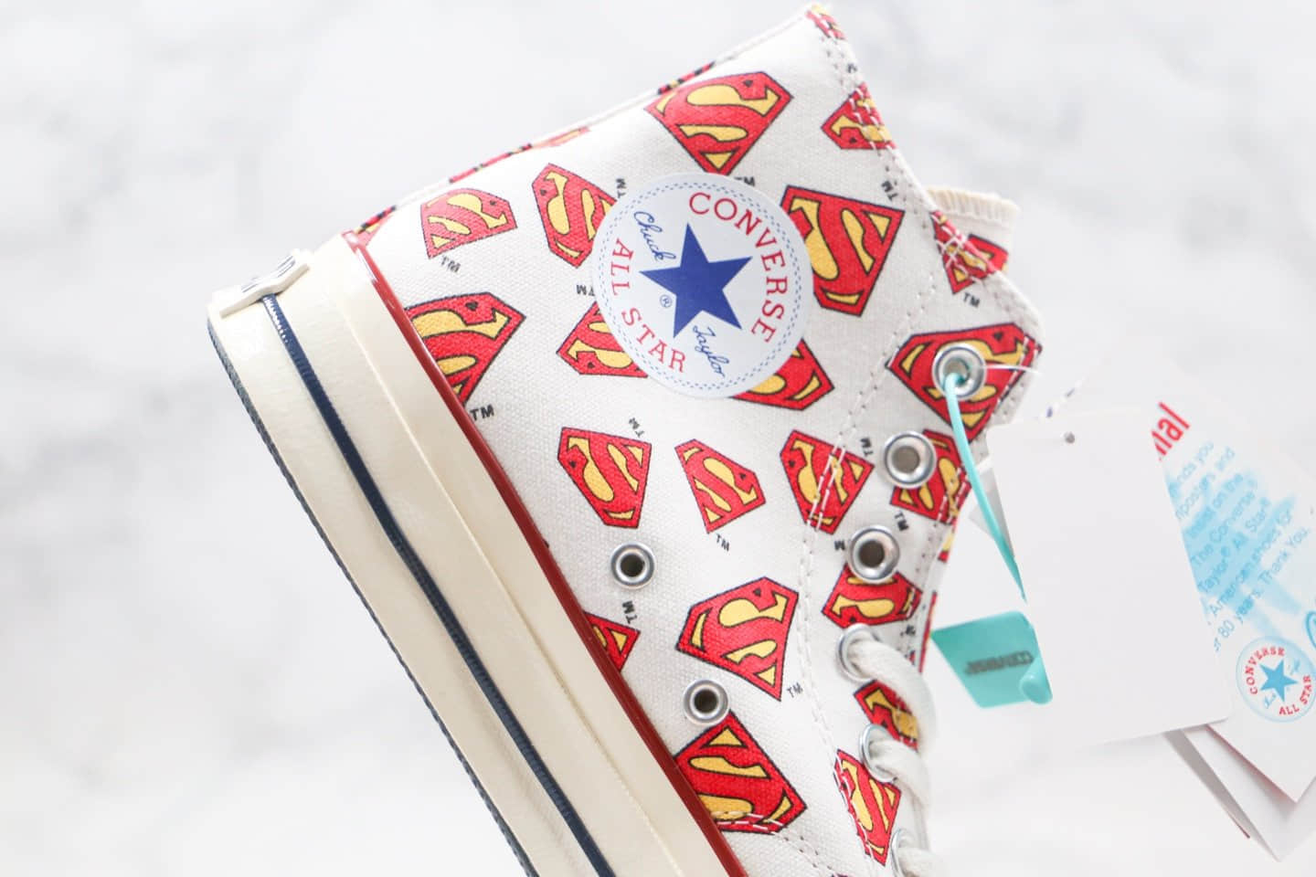 匡威Converse All Star x Superman超人联名款公司级版本红色高帮硫化帆布鞋原档案数据开发 货号:1C993