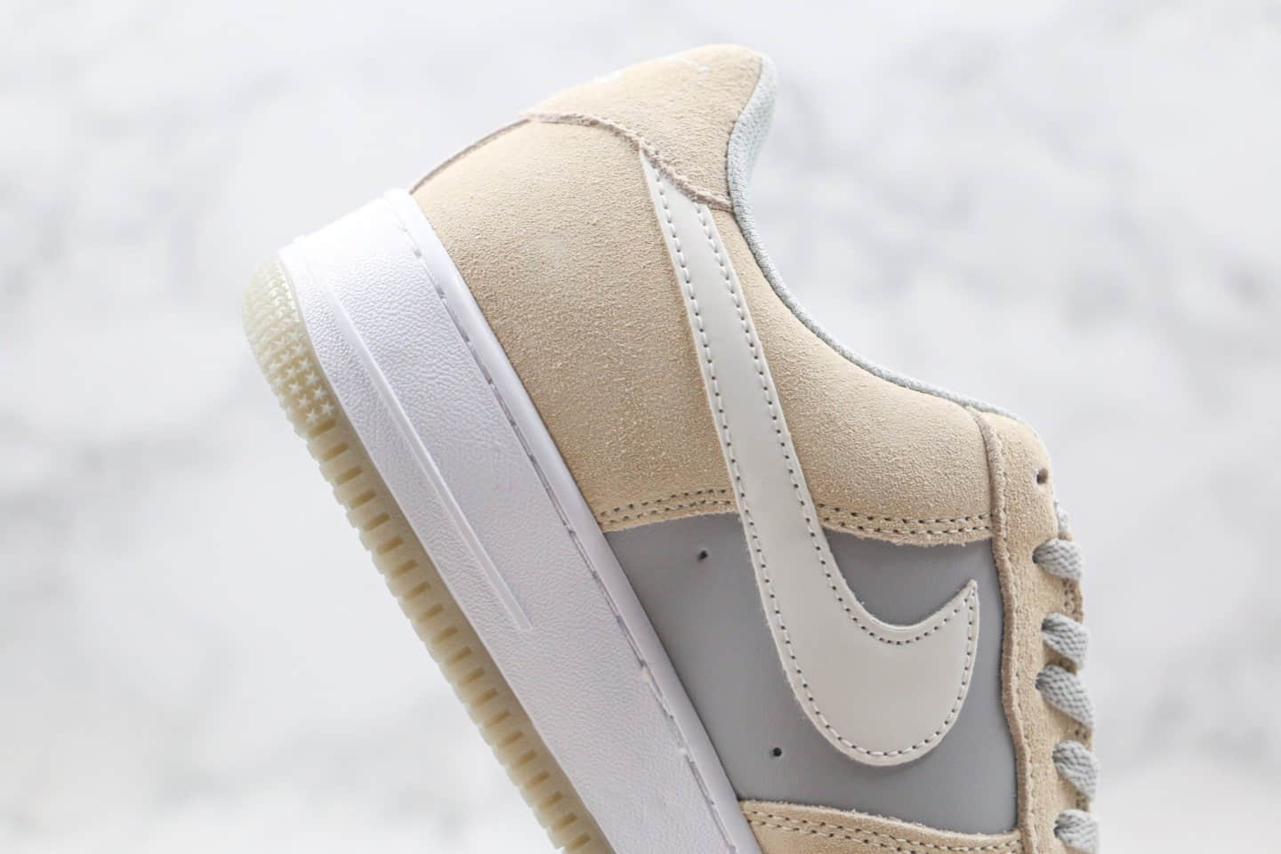 耐克Nike Air Force 1 '07 Grey Black纯原版本低帮空军一号卡其灰色北极狐拼接板鞋原鞋开模一比一打造 货号:AH0287-209