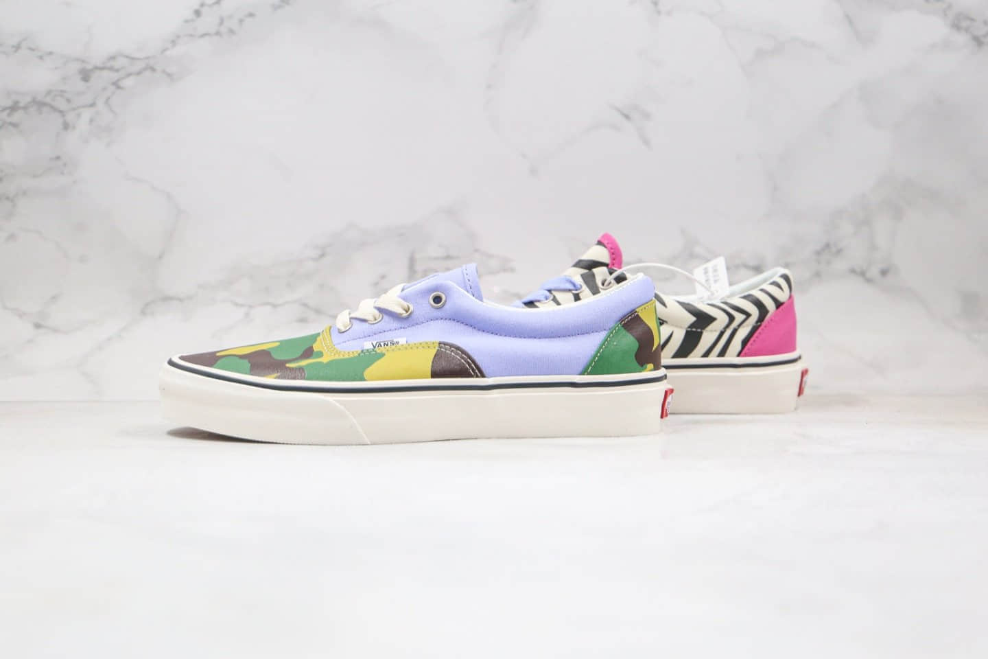 万斯Vans Era公司级版本低帮迷彩斑马纹鸳鸯蓝粉色硫化板鞋原厂硫化大底内置钢印 货号:VN0A4U39WS8