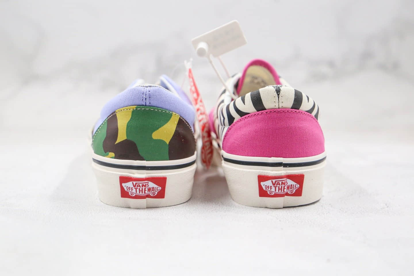 万斯Vans Era公司级版本低帮迷彩斑马纹鸳鸯蓝粉色硫化板鞋原厂硫化大底内置钢印 货号:VN0A4U39WS8
