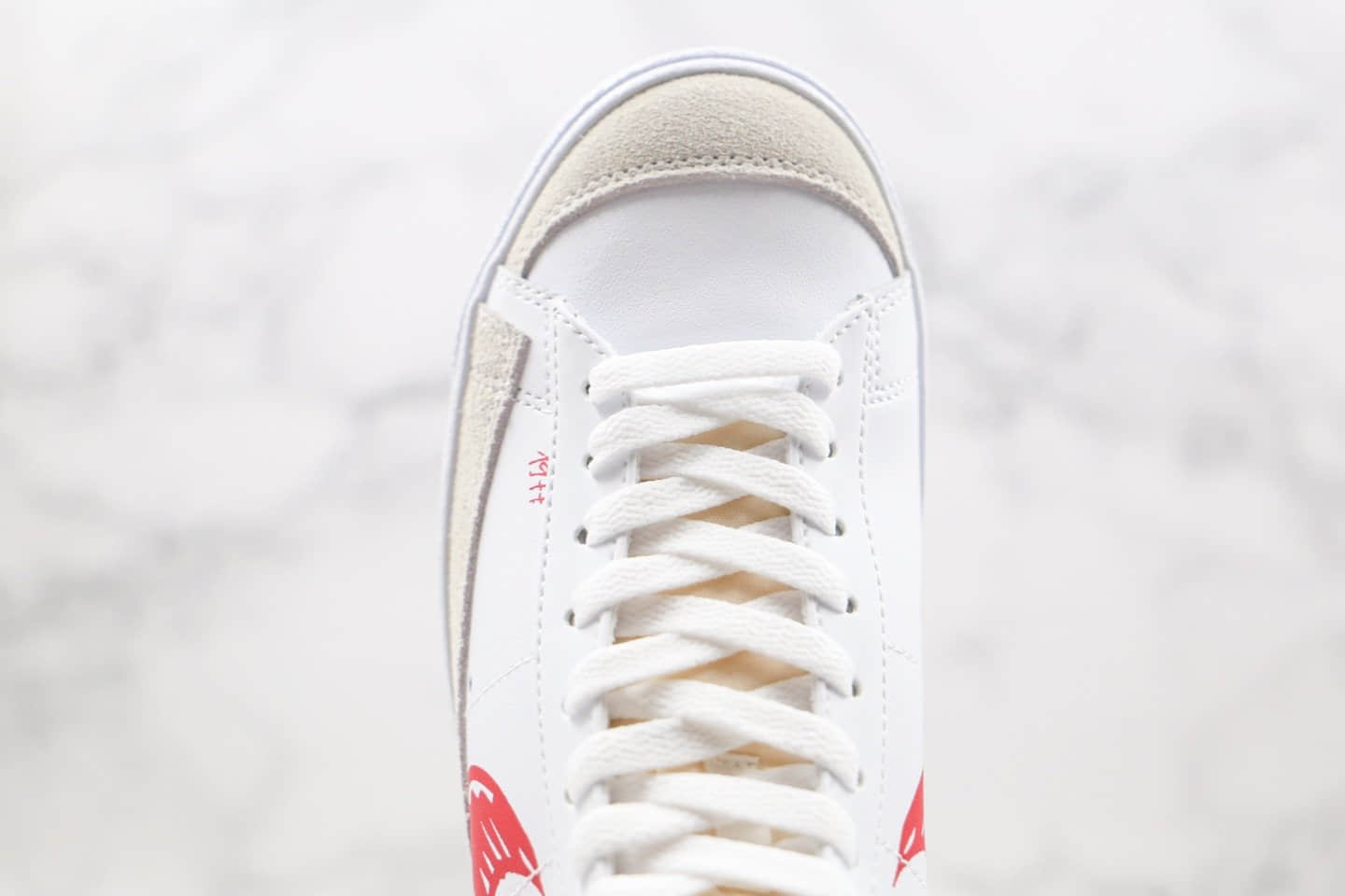 耐克Nike Blazer Mid纯原版本中帮开拓者二次元手稿涂鸦白红色板鞋原档案数据开发 货号:CW7580-100
