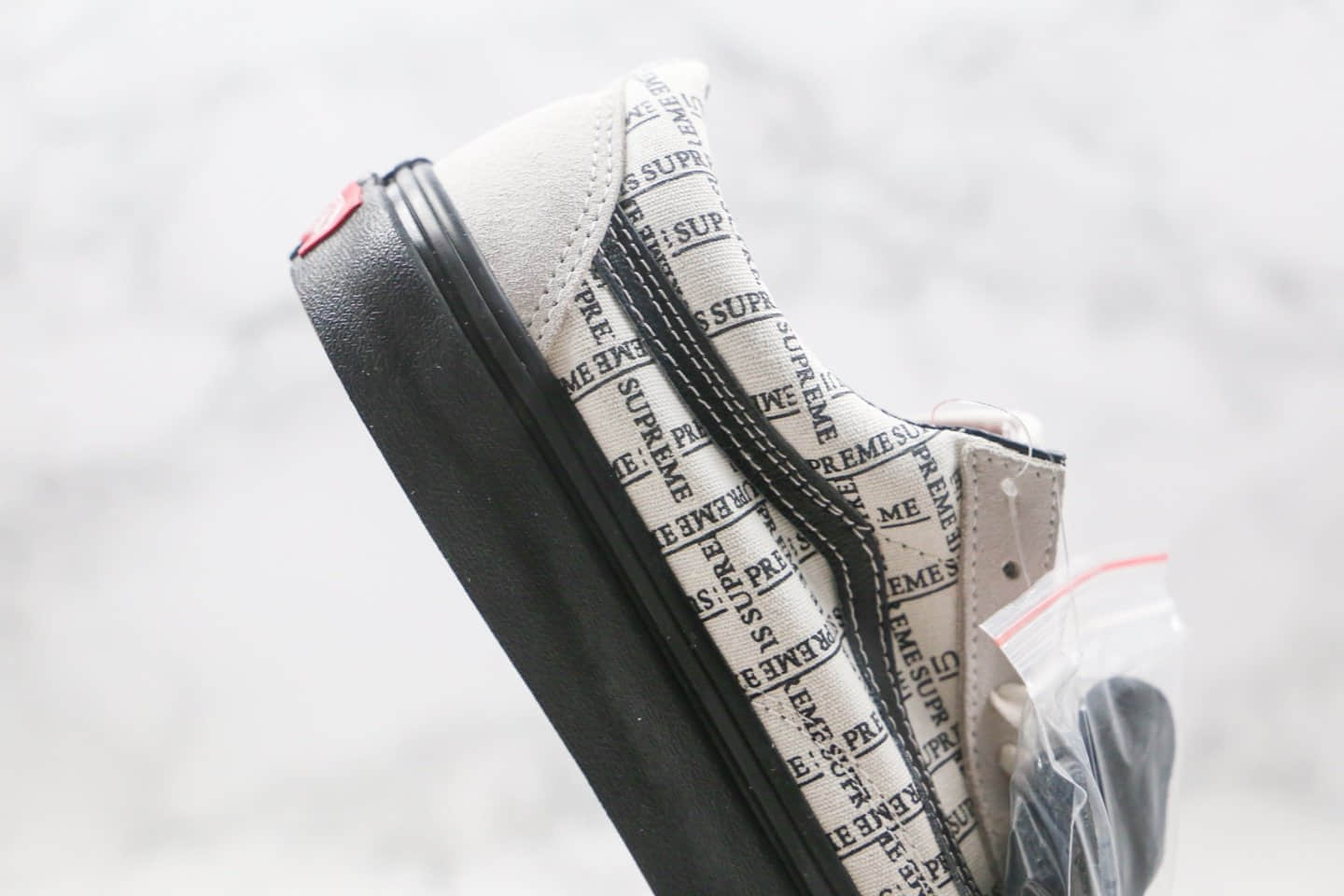 万斯Vans Old Skool Pro 2020 x Supreme低帮SUP联名款公司级版本白黑色格子硫化板鞋原盒原标