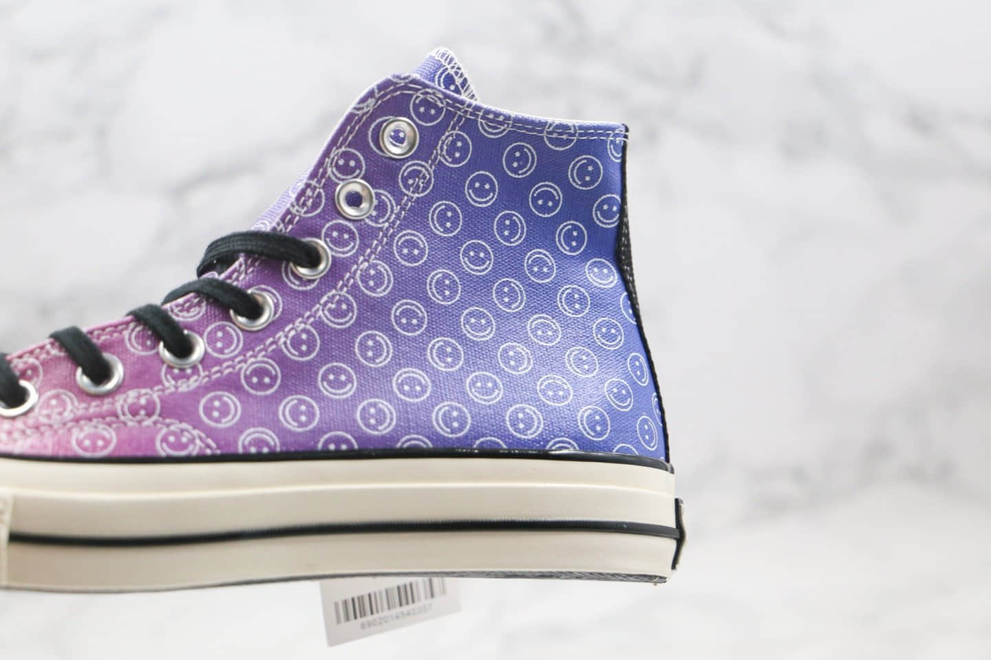 匡威Converse chuck70 Happy Camper公司级版本高帮渐变紫色笑脸硫化板鞋原楦头纸板打造 货号:167635C
