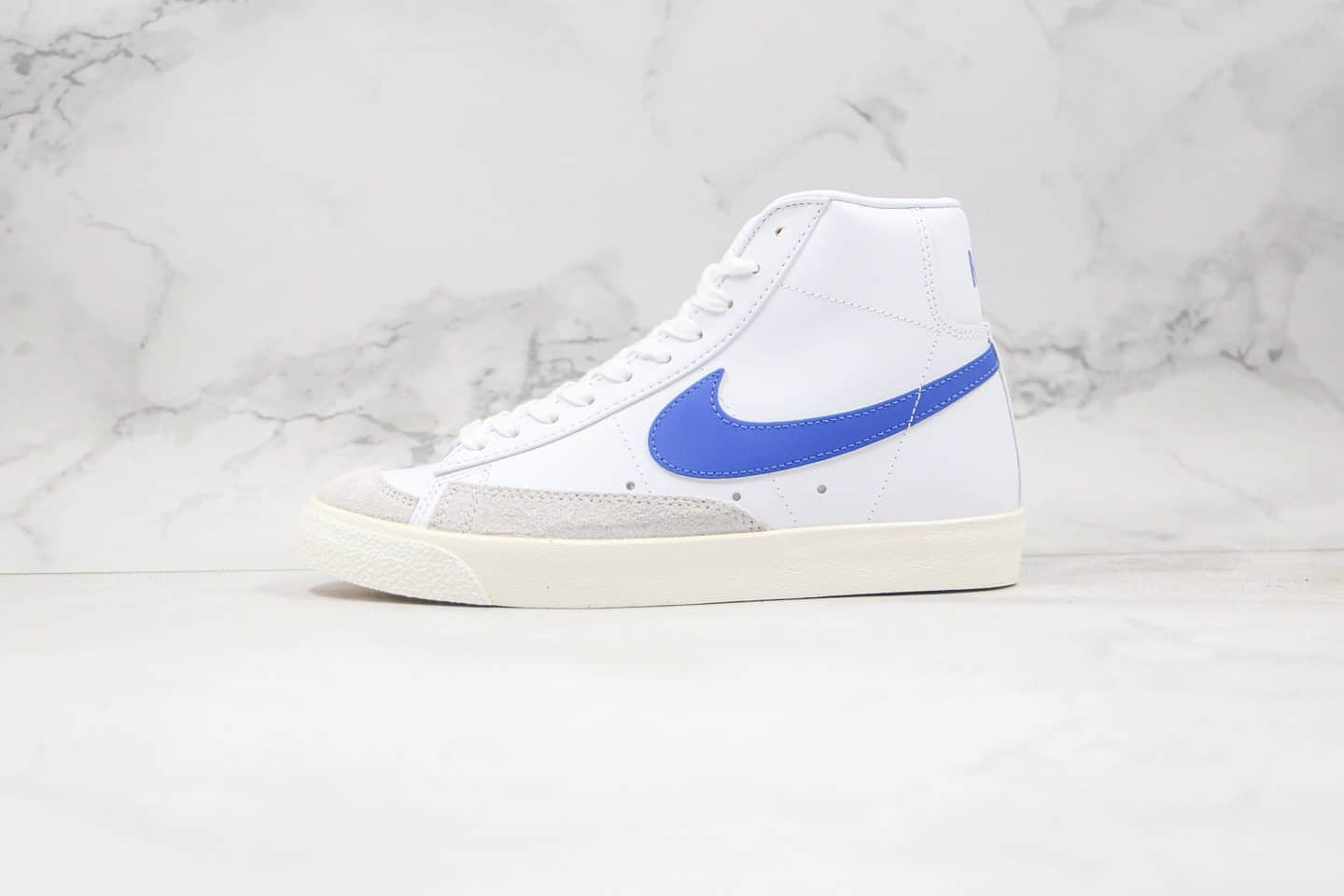 耐克NIKE BLAZER MID 77 VINTAGE纯原版本中帮开拓者白蓝色板鞋原档案数据开发 货号:BQ6806-103