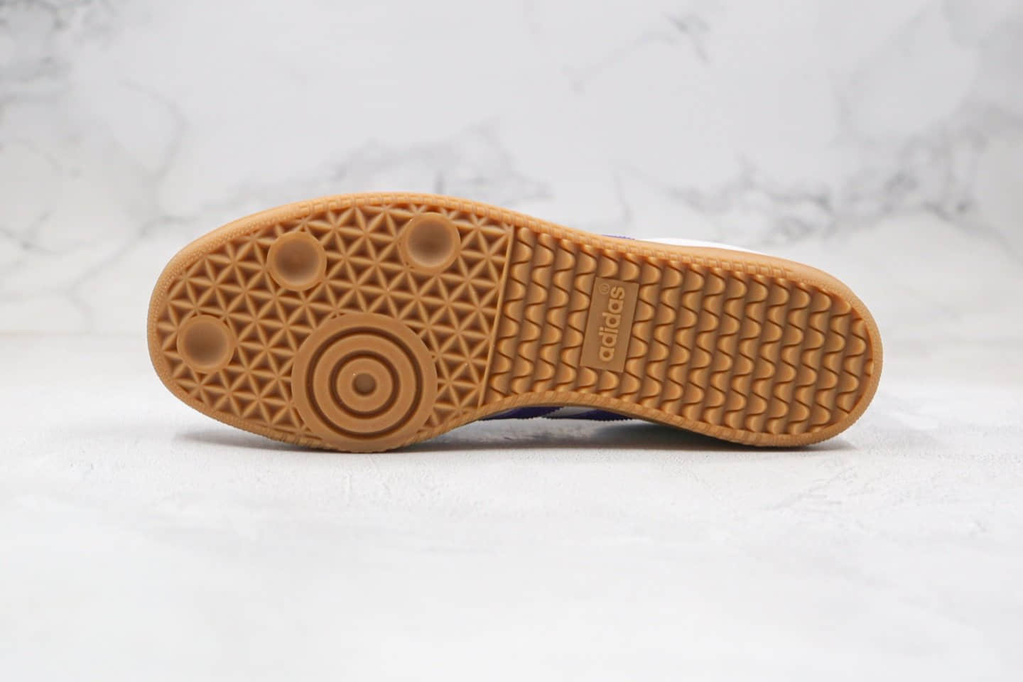 阿迪达斯Adidas Samba OG FT纯原版本桑巴板鞋白紫色内置NFC芯片原盒原标 货号:EE5452