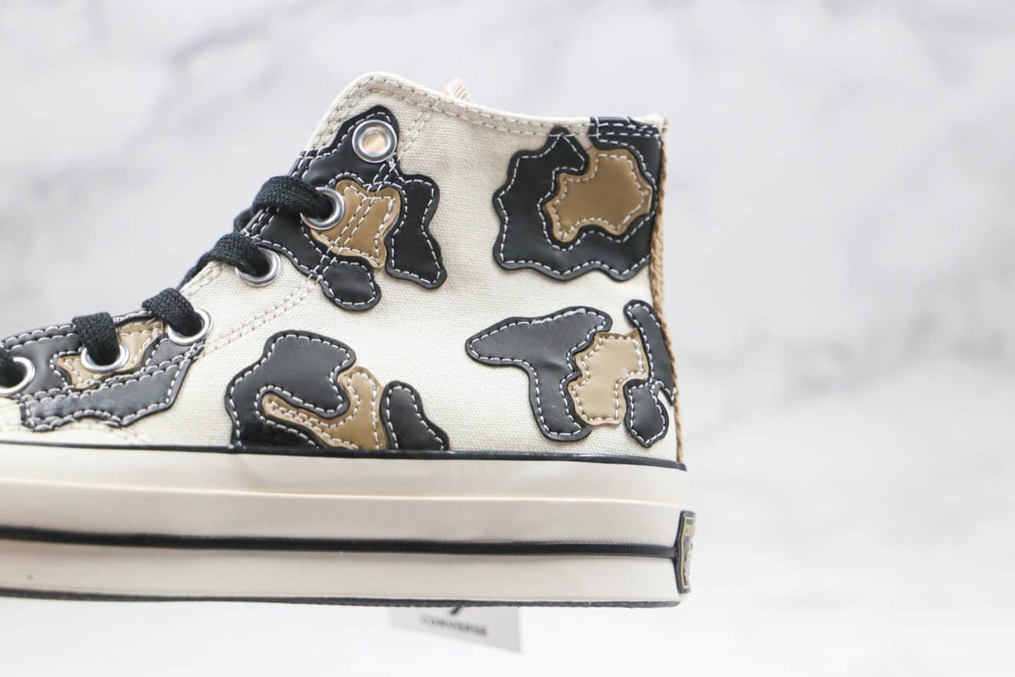 匡威Converse Chuck 70公司级版本高帮帆布鞋奶牛花纹蓝底双围条 货号:168904C