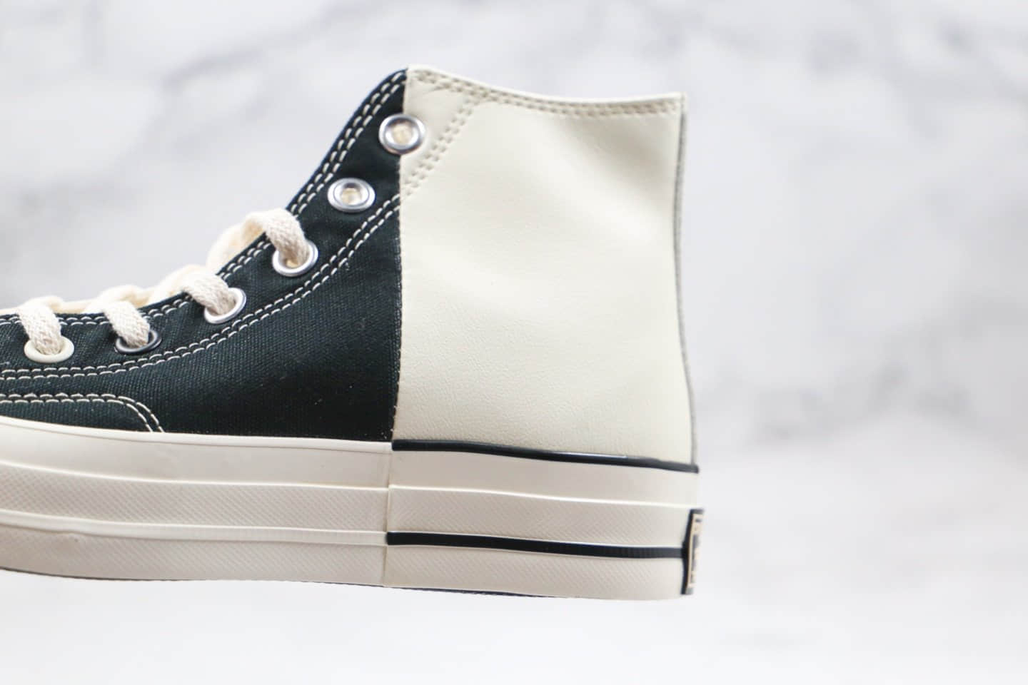 匡威Converse Restructured Chuck 1970 High White公司级版本高帮皮面白黑色补丁拼接解构硫化板鞋原盒原标 货号:168623C