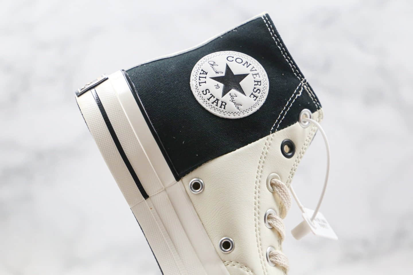 匡威Converse Restructured Chuck 1970 High White公司级版本高帮皮面白黑色补丁拼接解构硫化板鞋原盒原标 货号:168623C