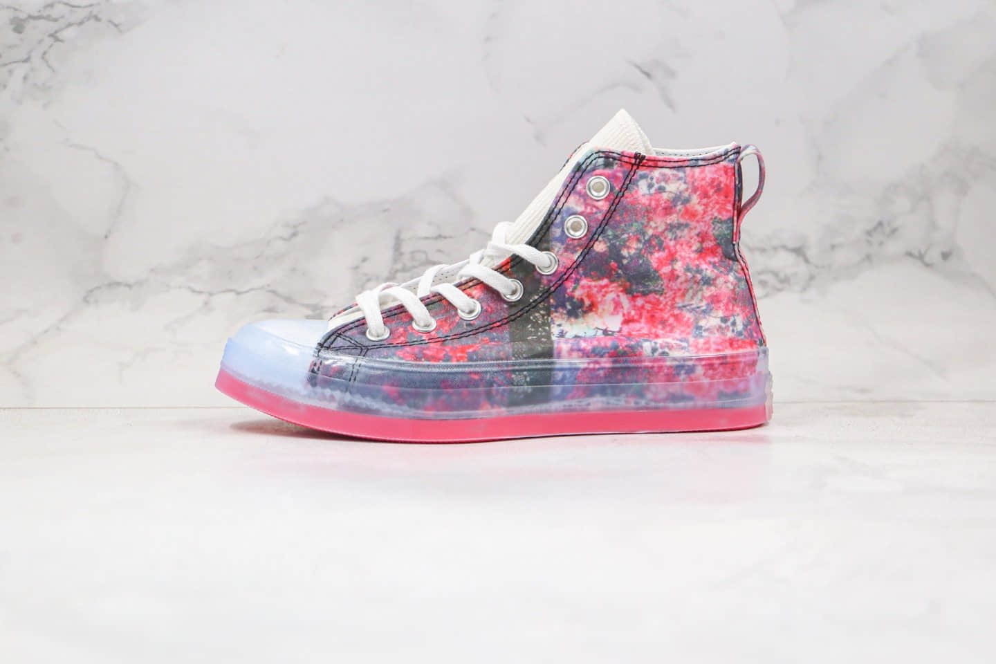匡威Converse X Shaniqwa Jarvis Chuck Taylor CX联名款公司级版本高帮花卉印花图案果冻底帆布鞋原楦头纸板打造 货号:169071C