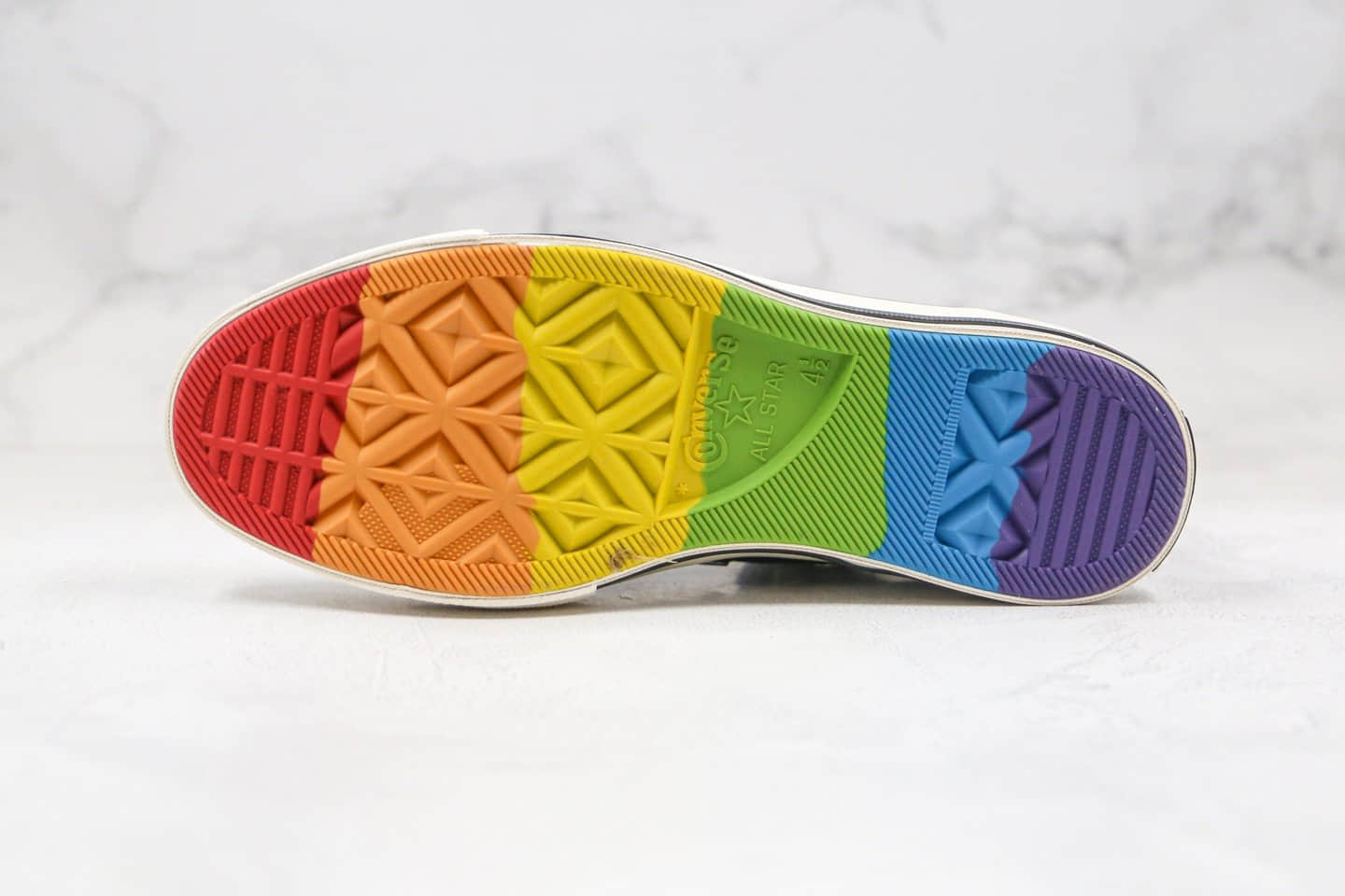 匡威Converse chuck 70S公司级版本高帮彩虹底印花鞋带黑色帆布鞋原厂硫化大底正确双围条 货号:162666C