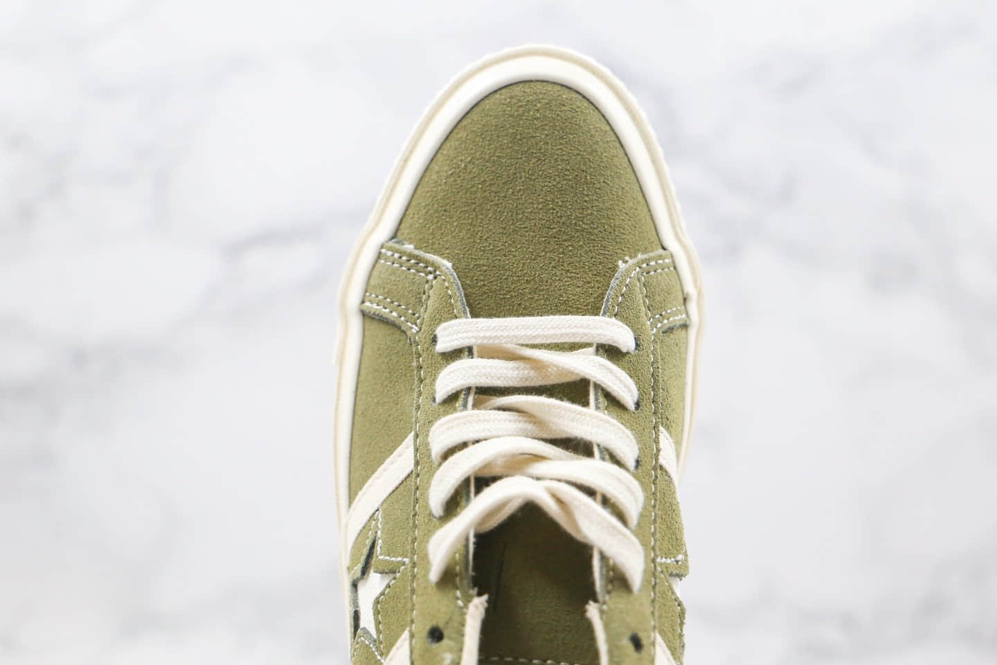 匡威CONVERSE jack star STAR&BARS SUEDE公司级版本低帮麂皮杰克双杠一星橄榄绿色硫化板鞋原鞋开模一比一打造 货号:164527C