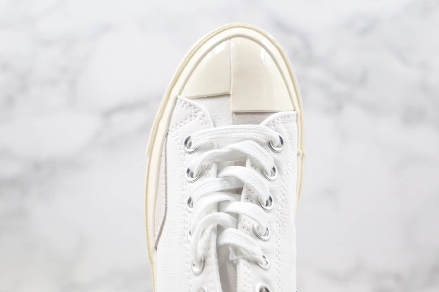 匡威Converse Rivals公司级版本低帮错位LOGO解构硫化板鞋白色原厂硫化大底正确PU硅蓝软中底 货号：168673C