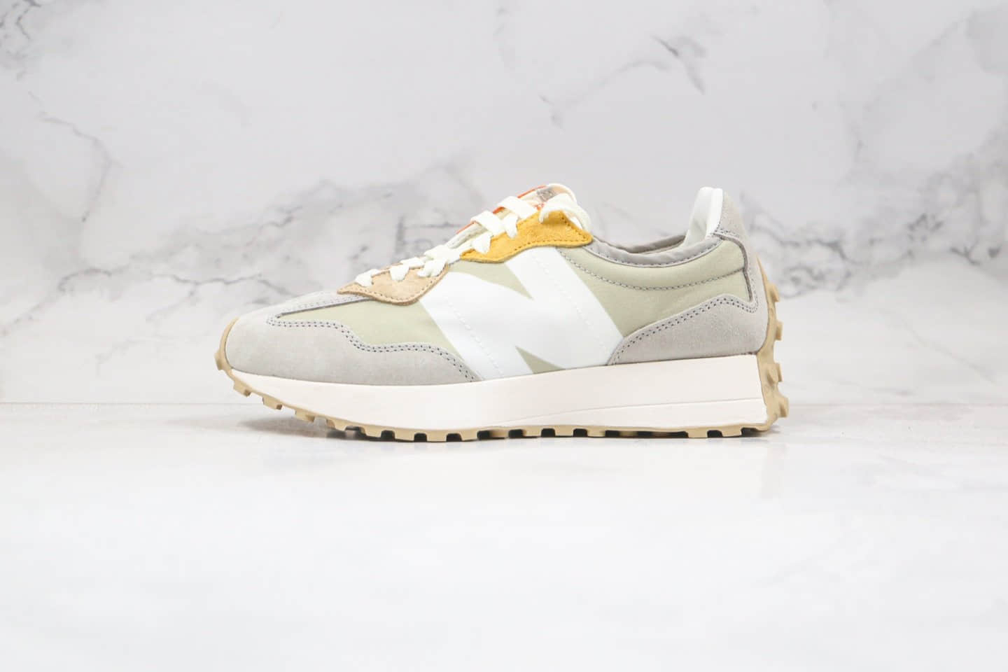 新百伦New Balance 327公司级版本复古慢跑鞋NB327灰绿色原盒原标原楦头纸板打造 货号:MS327SMS