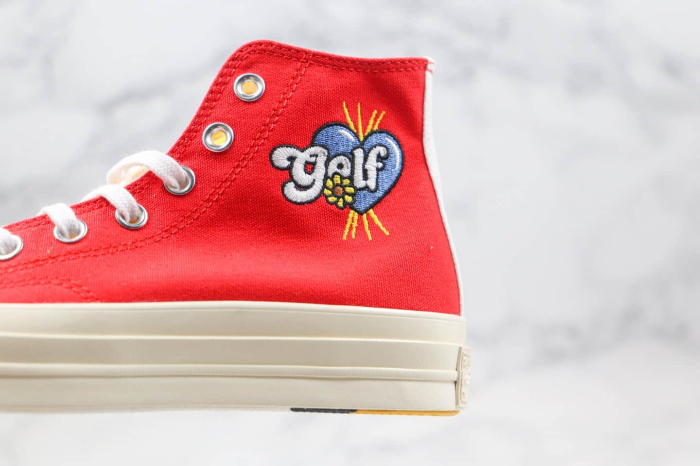 匡威Golf Le Fleur x Converse Chuck 70公司级版本小花联名高帮帆布鞋红蓝鸳鸯原楦开发 货号:169910C