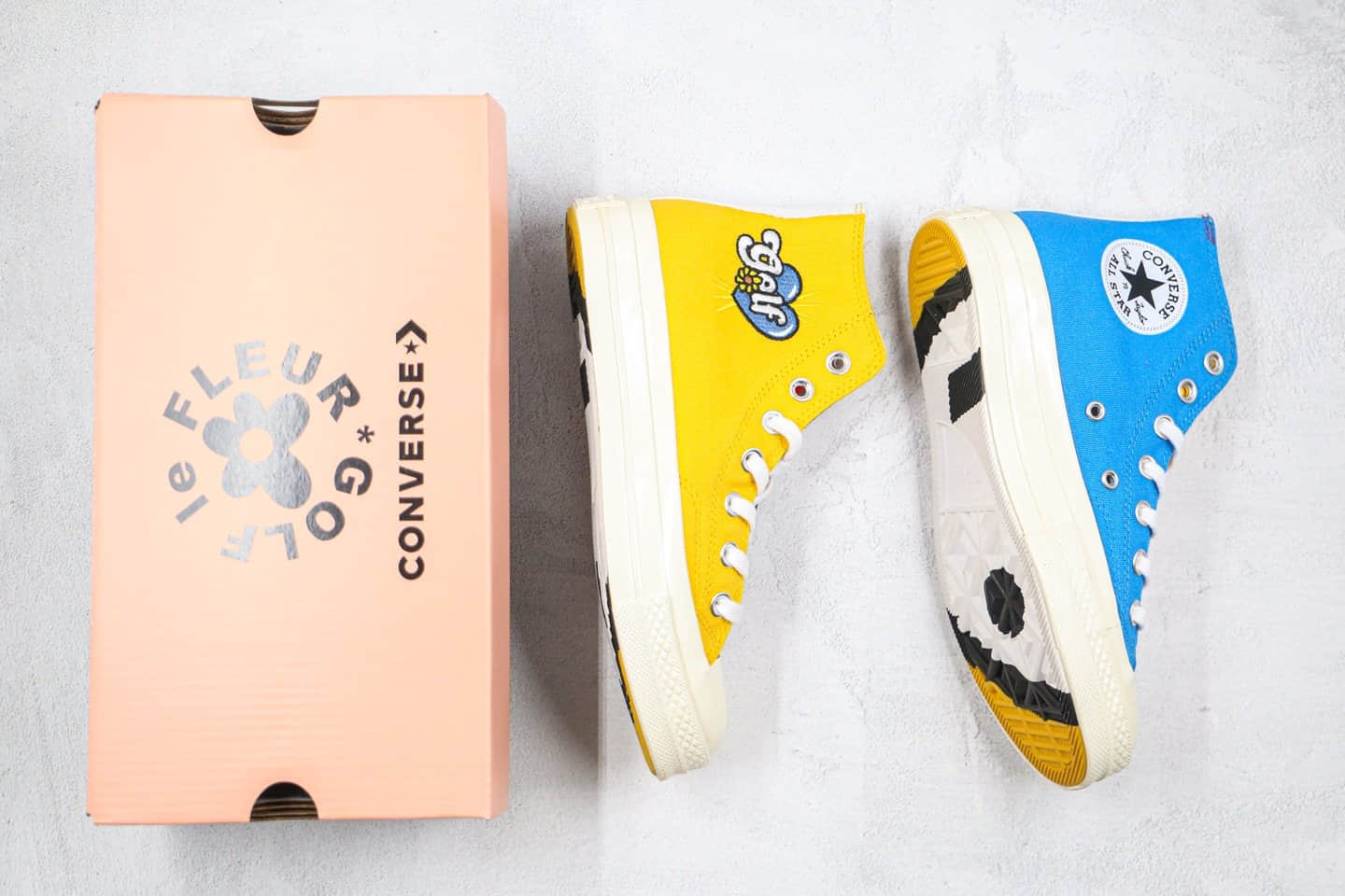 匡威Golf Le Fleur x Converse Chuck 70公司级版本小花联名高帮帆布鞋红蓝鸳鸯原楦开发 货号:169910C
