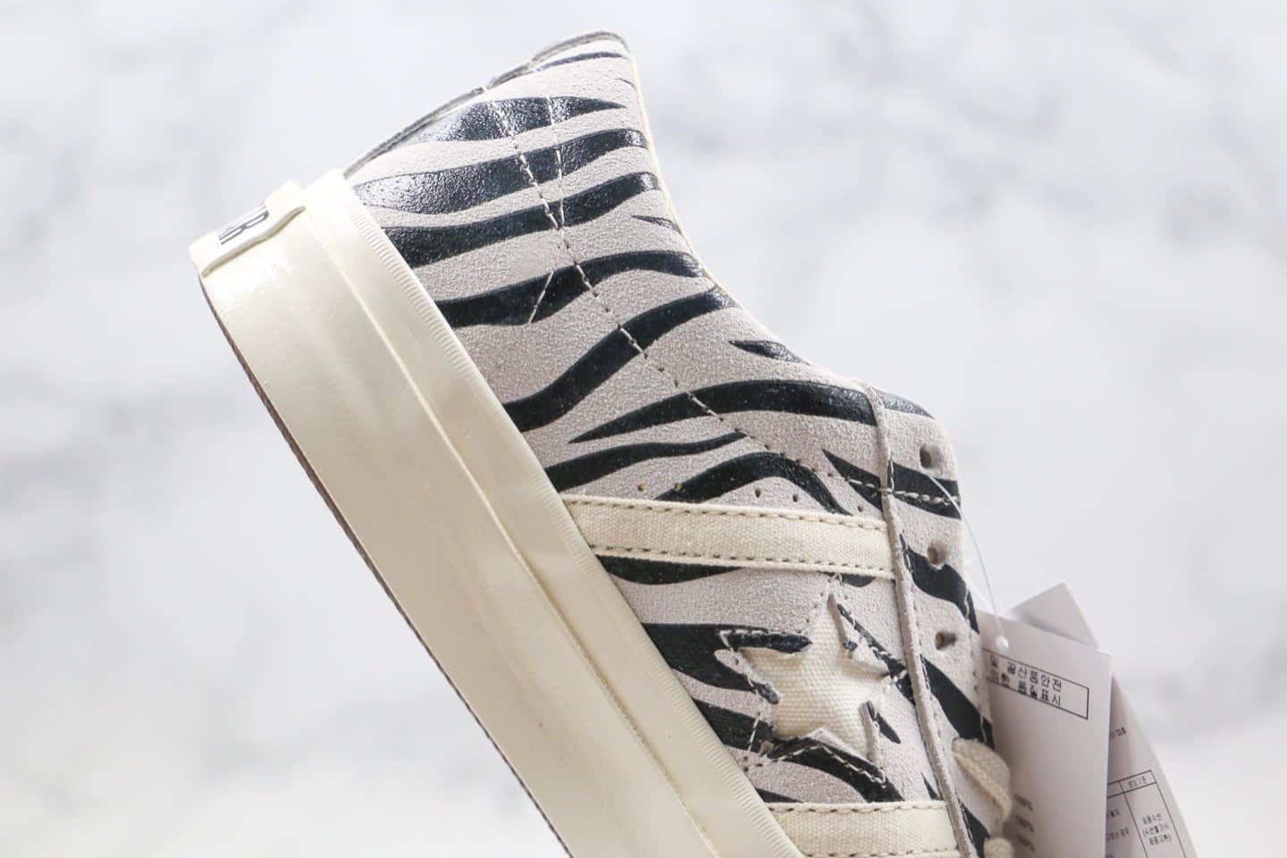 匡威Converse Jack Star & Bars ZEBRASUEDE公司级版本日本限定杰克一星低帮板鞋斑马纹白底正确蓝底双围条 货号:164528C