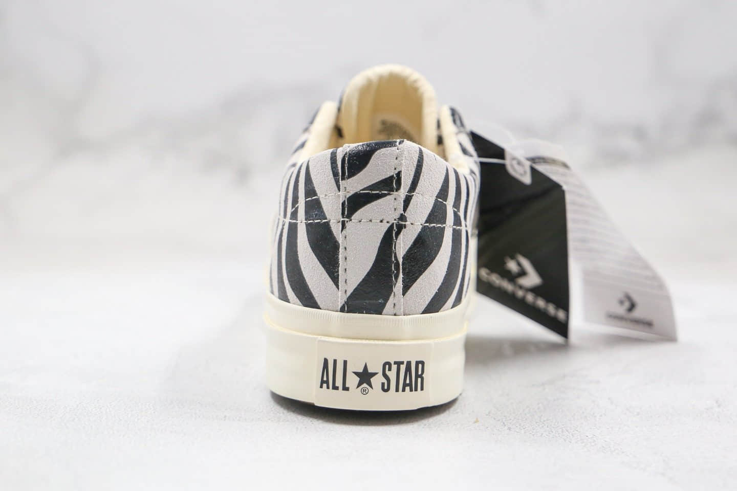 匡威Converse Jack Star & Bars ZEBRASUEDE公司级版本日本限定杰克一星低帮板鞋斑马纹白底正确蓝底双围条 货号:164528C