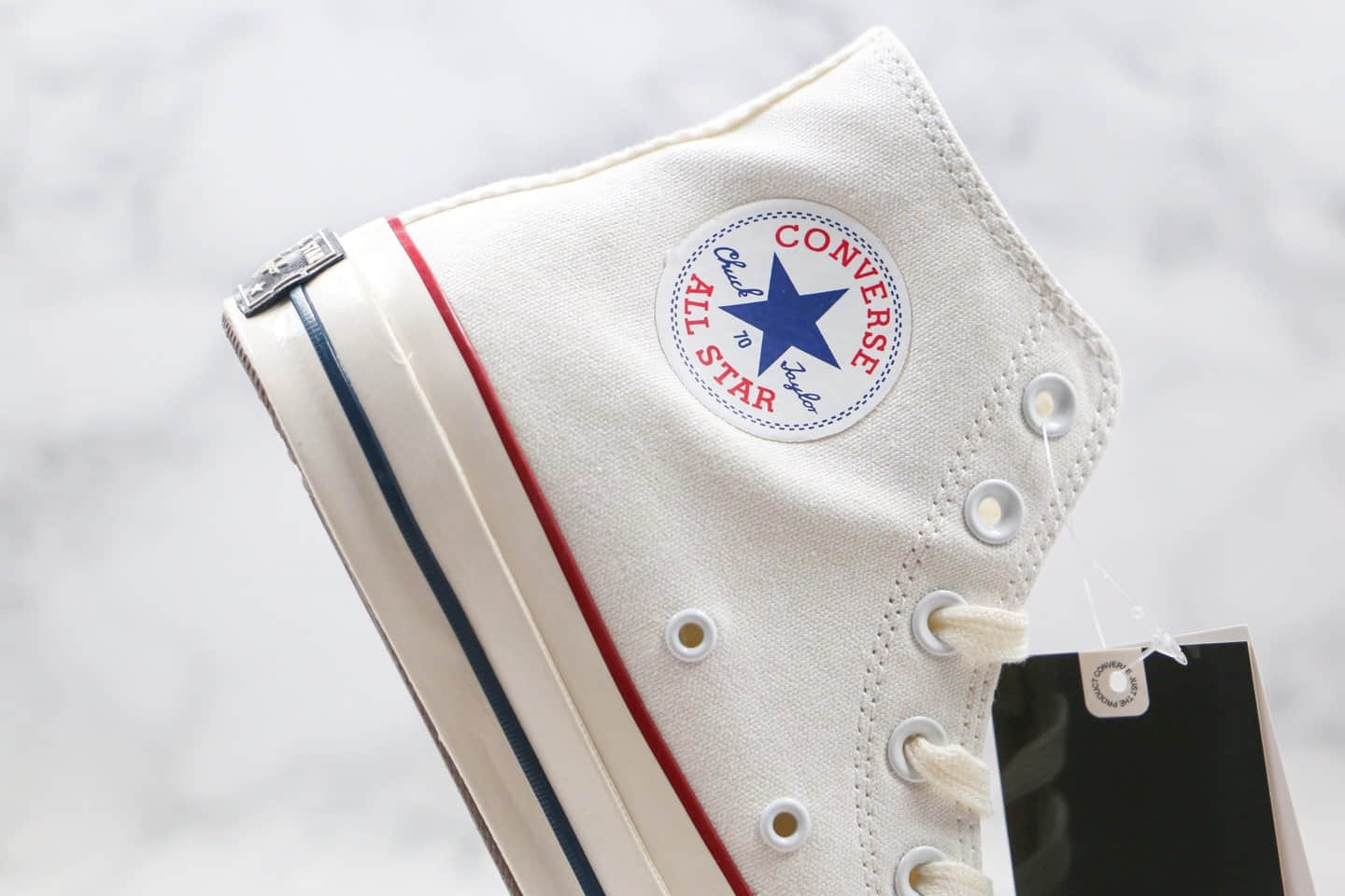 匡威Converse All Star公司级版本联名限定高帮帆布鞋紫外线感光变色腰果花白色正确蓝底双围条 货号:168821C