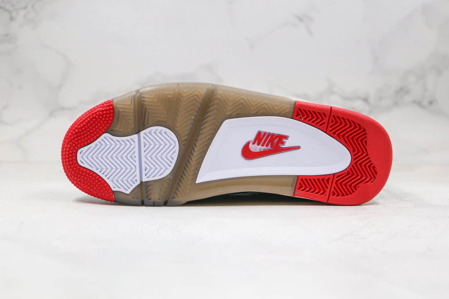 乔丹Off-White x Air Jordan 4 OG纯原版本OW联名AJ4黑灰红色正确鞋型 货号:CV9388-001