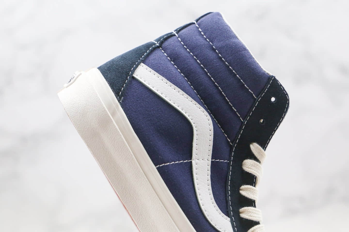万斯Vans Sk8-Hi LX公司级版本高帮复古蓝色Vault支线帆布鞋原档案数据开发原厂硫化大底