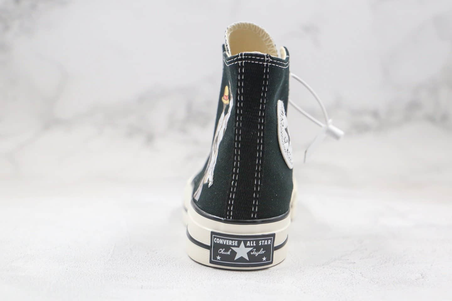 匡威Converse Chuck 70S公司级版本高帮海贼王3.0路飞背影卡通漫画印花图案黑色帆布鞋原长硫化大底 货号:167353C