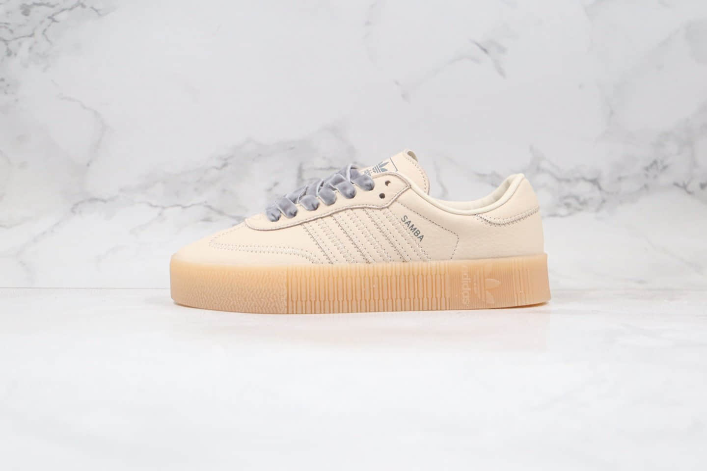 阿迪达斯Adidas Originals Samba Rose W纯原版本三叶草校园桑巴松糕板鞋亚麻棕色原楦头纸板打造 货号:EF4970