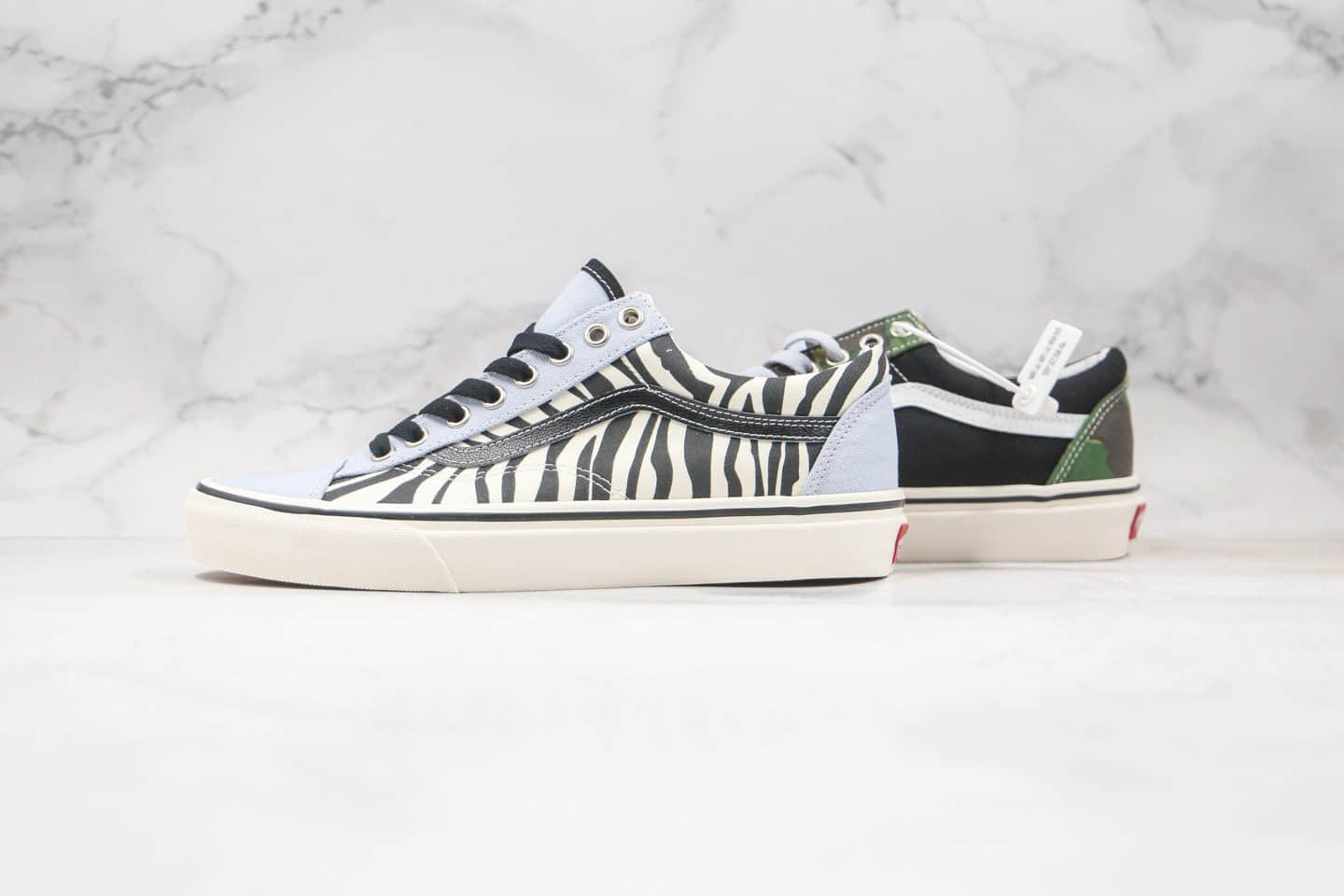 万斯Vans Mismatch Style 36公司级版本低帮迷彩斑马鸳鸯板鞋原鞋开模一比一打造 货号:VN0A3DZ3WS8