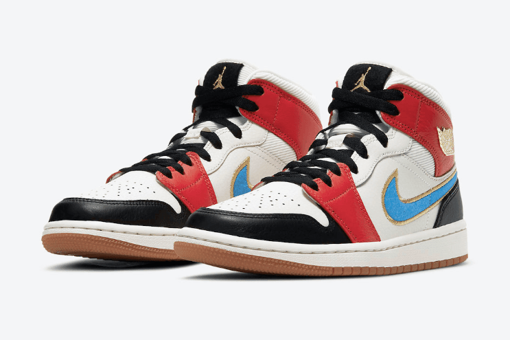 吸睛拼色装扮!这双中帮AJ1有点炫! 货号:DC1426-100