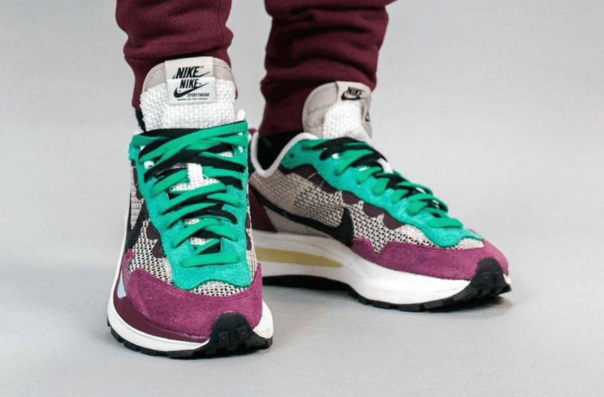 sacai x Nike VaporWaffle紫绿配色释出上脚图!今秋发售! 货号:DD3035-200