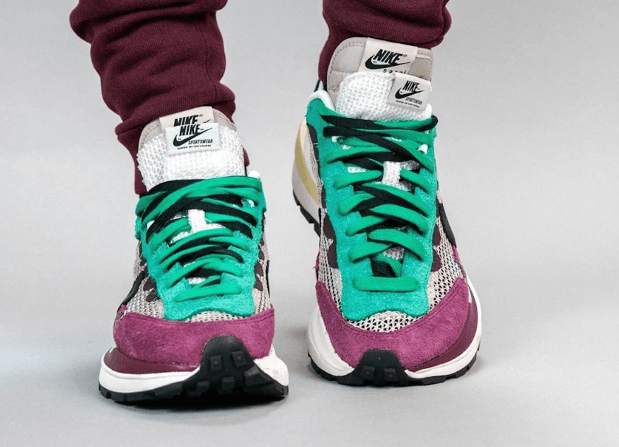 sacai x Nike VaporWaffle紫绿配色释出上脚图!今秋发售! 货号:DD3035-200