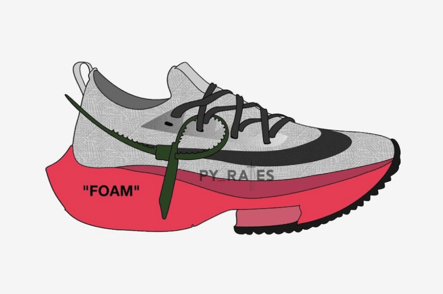 OW x Nike新联名黑绿配色最新实物图曝光!钉鞋+超大网眼鞋面!