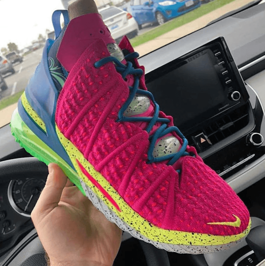 詹姆斯LeBron 18洛杉矶之夜实物太吸睛!11月13日发售! 货号:DB8148-600