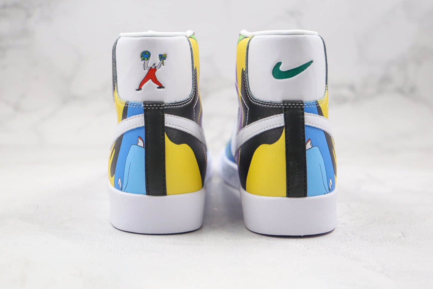 耐克Nike Blazer Mid 77 Flyleather QS x Ruohan Wang联名款纯原版本中帮开拓者环保主题系列涂鸦配色原档案数据开发 货号:CZ3775-900