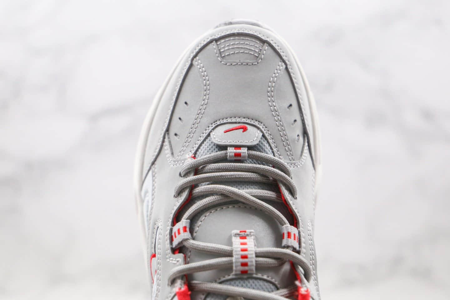 耐克Nike M2K Tekno纯原版本复古老爹鞋M2K灰红色原盒原标 货号：BQ3378-001