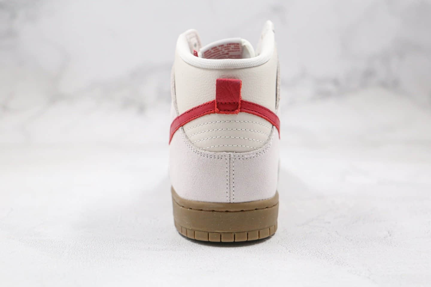 耐克Nike SB Dunk High纯原版本高帮SB板鞋米白红棕色原厂皮料打造 货号：305050-206