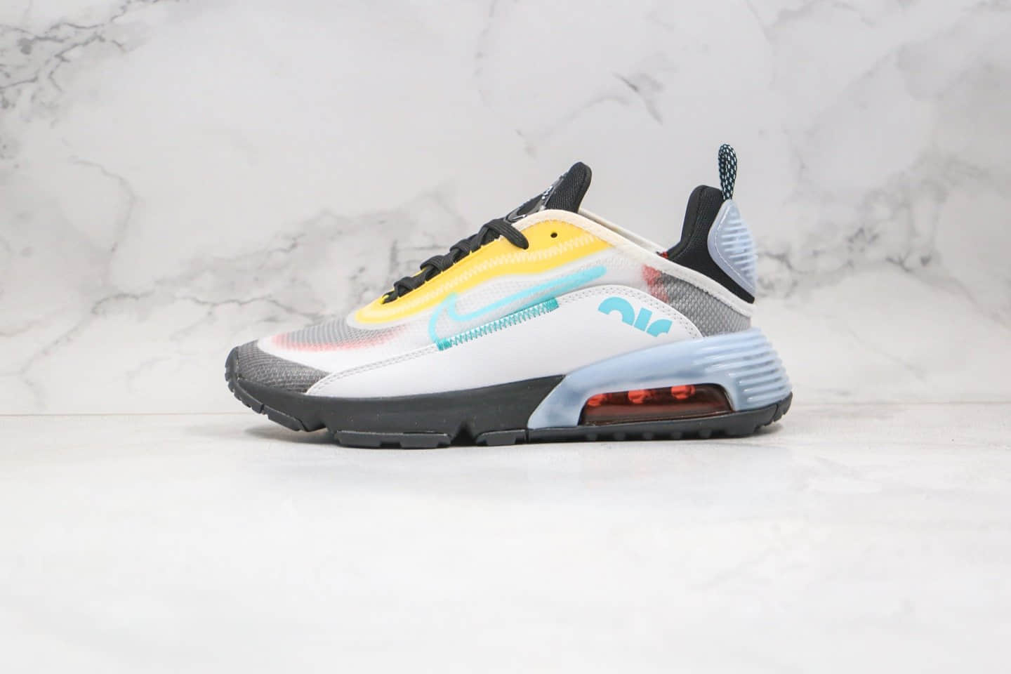 耐克Nike Air Max 2090纯原版本网纱气垫跑鞋白黄蓝色原标原盒 货号:CJ4066-103