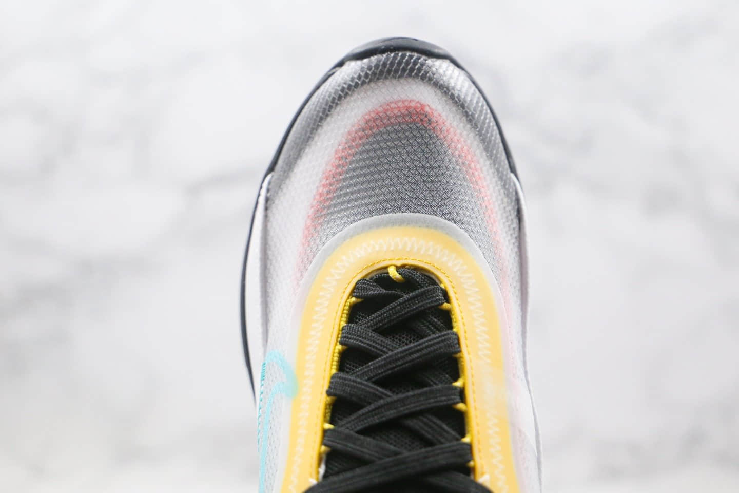 耐克Nike Air Max 2090纯原版本网纱气垫跑鞋白黄蓝色原标原盒 货号:CJ4066-103