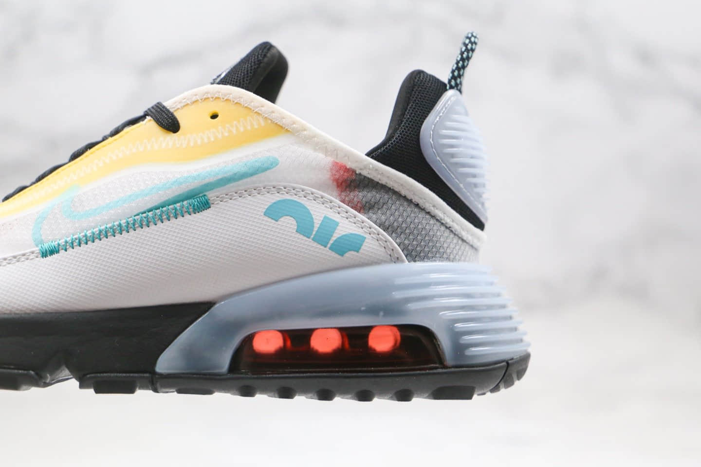 耐克Nike Air Max 2090纯原版本网纱气垫跑鞋白黄蓝色原标原盒 货号:CJ4066-103