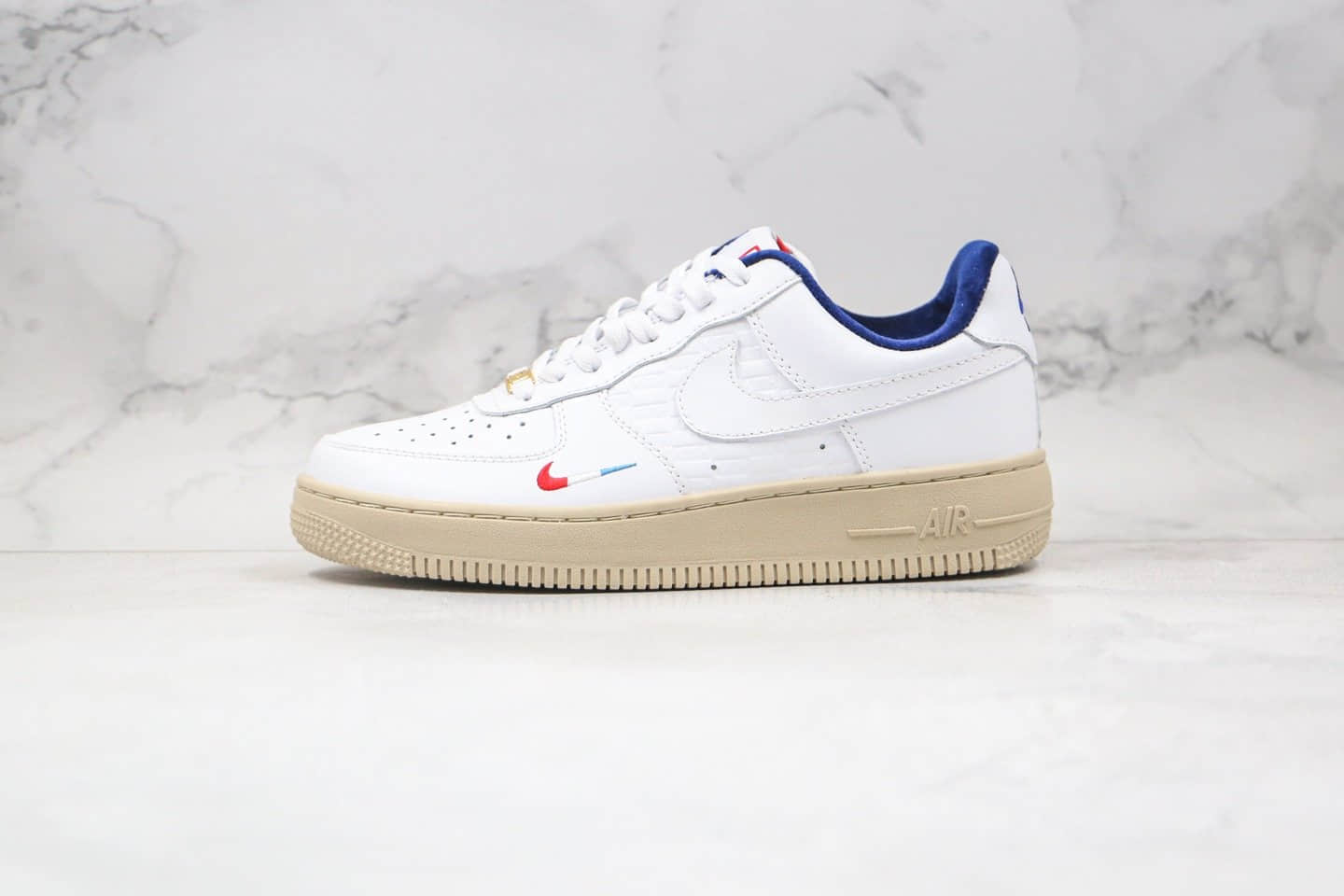 耐克Nike force 1 x KITH联名款纯原版本低帮空军一号白蓝色生较底板鞋内置全掌Sole气垫 货号:CZ7927-100