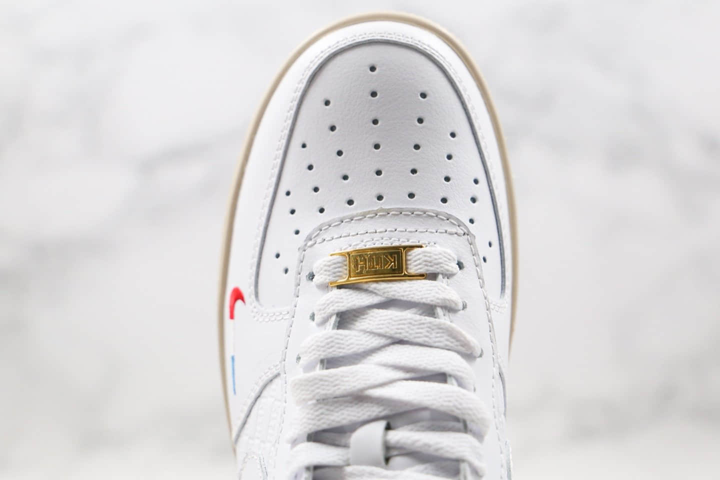 耐克Nike force 1 x KITH联名款纯原版本低帮空军一号白蓝色生较底板鞋内置全掌Sole气垫 货号:CZ7927-100