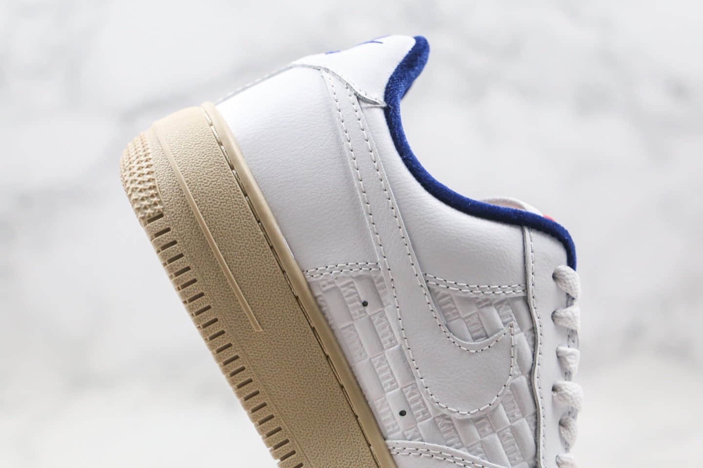 耐克Nike force 1 x KITH联名款纯原版本低帮空军一号白蓝色生较底板鞋内置全掌Sole气垫 货号:CZ7927-100