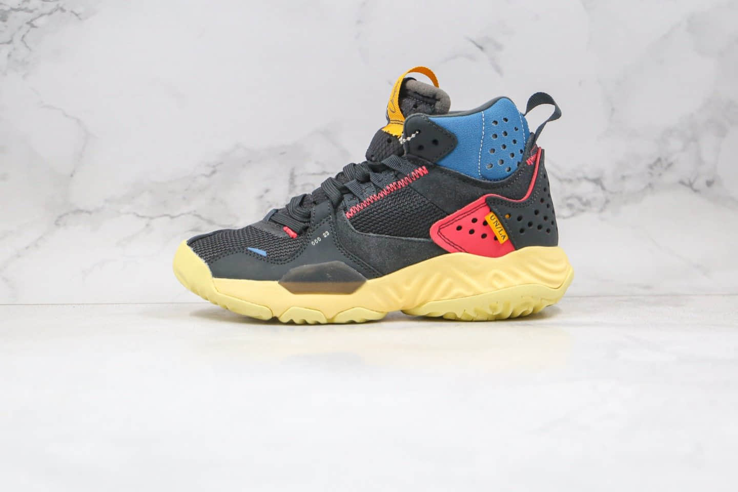 乔丹Air Jordan Delta React Mid Off Noir x Union LA联名款纯原版本机能代尔塔结构瑞亚泡面黑蓝黄色原盒原标原档案数据开发 货号:DA1951-001