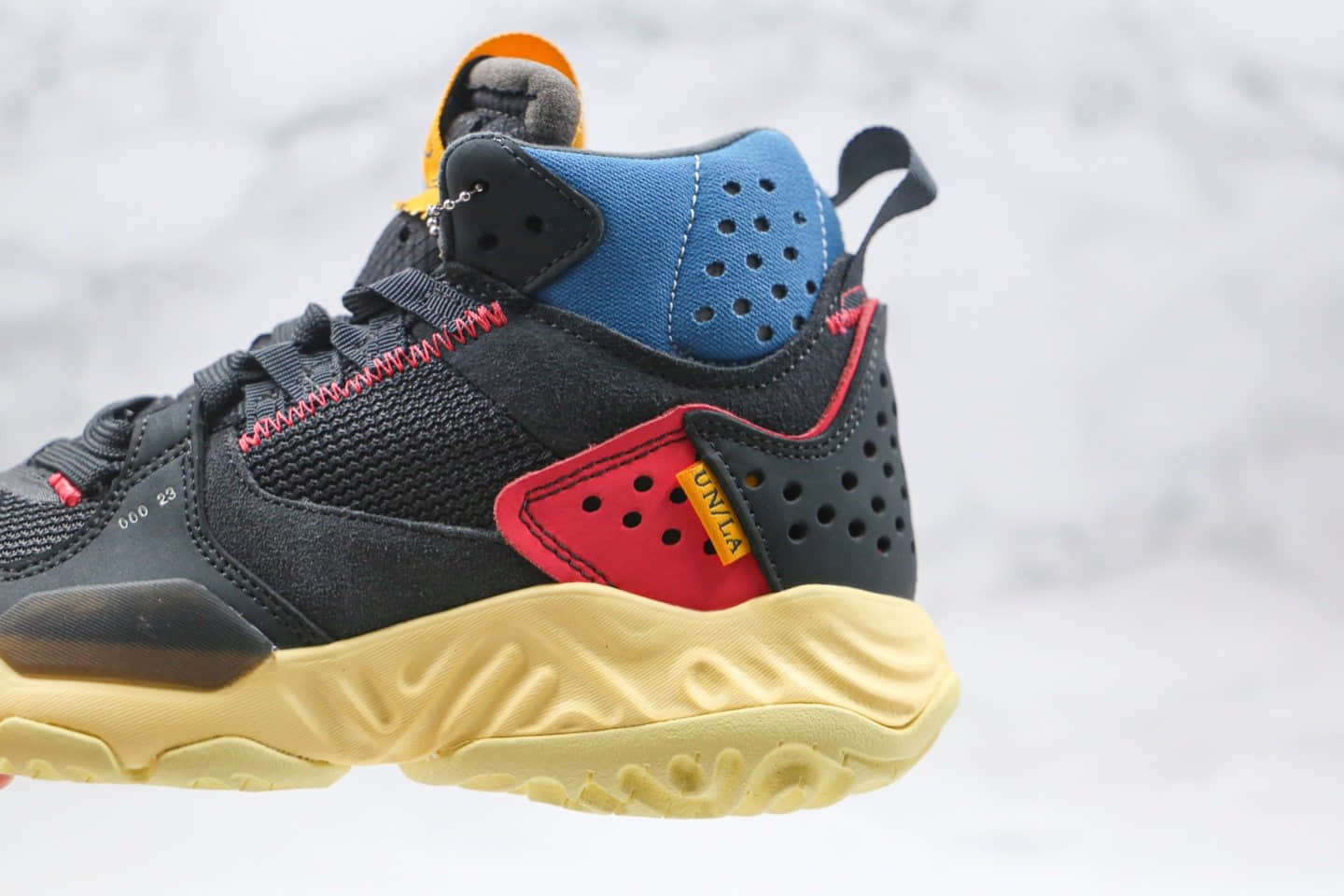 乔丹Air Jordan Delta React Mid Off Noir x Union LA联名款纯原版本机能代尔塔结构瑞亚泡面黑蓝黄色原盒原标原档案数据开发 货号:DA1951-001