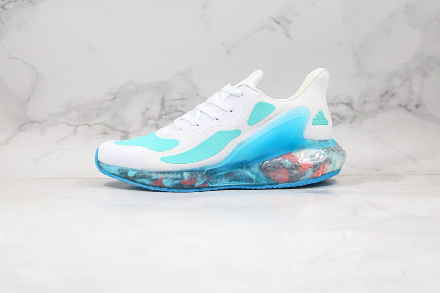 阿迪达斯Adidas AlphaBounce Beyond M纯原版本阿尔法12代爆米花跑鞋绿蓝色原楦头纸板打造 货号:CG3719