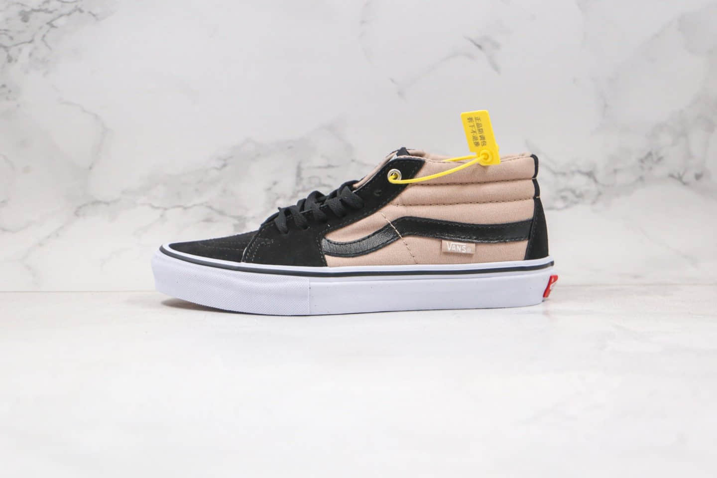 万斯VANS Sk8-CAP公司级版本中帮拼色黑卡其色硫化板鞋原楦头纸板打造 货号:VNOA437UQ2Q