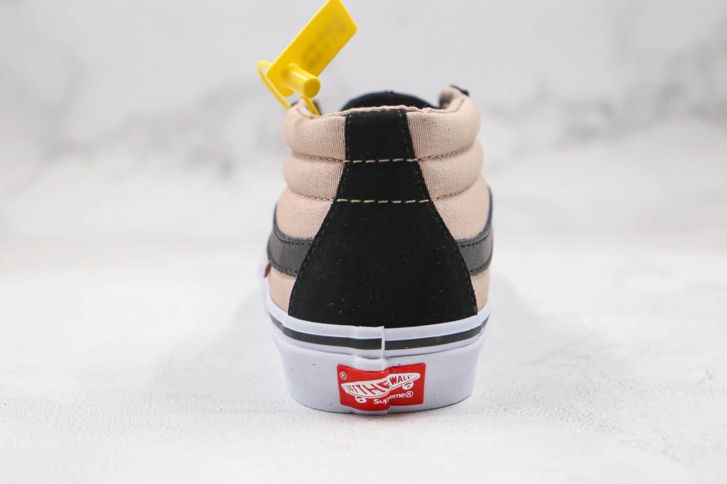 万斯VANS Sk8-CAP公司级版本中帮拼色黑卡其色硫化板鞋原楦头纸板打造 货号:VNOA437UQ2Q
