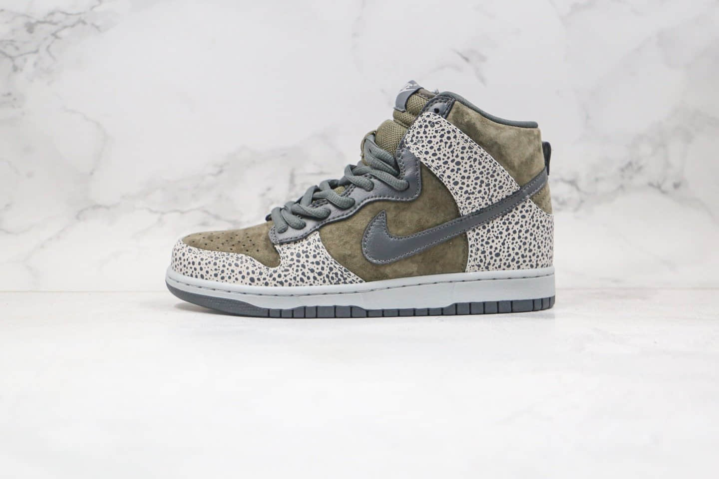耐克Nike SB Dunk High Dunk纯原版本高帮SB DUNK黑石斑绿色板鞋原鞋开模一比一打造 货号:306968-201