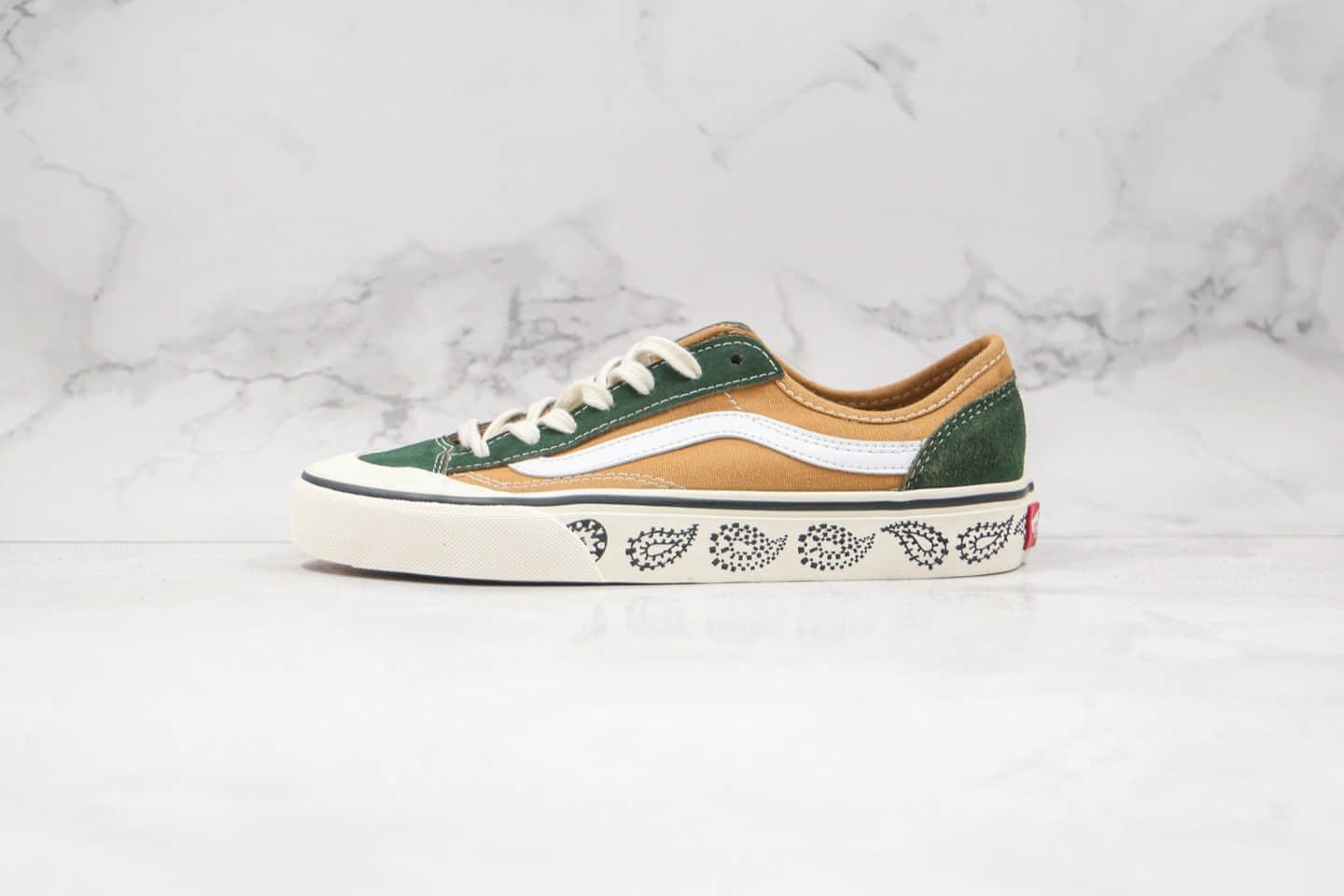 万斯Vans Style 36 Cecon SF公司级版本低帮半月包头腰果花棕绿色硫化板鞋原楦头纸板打造