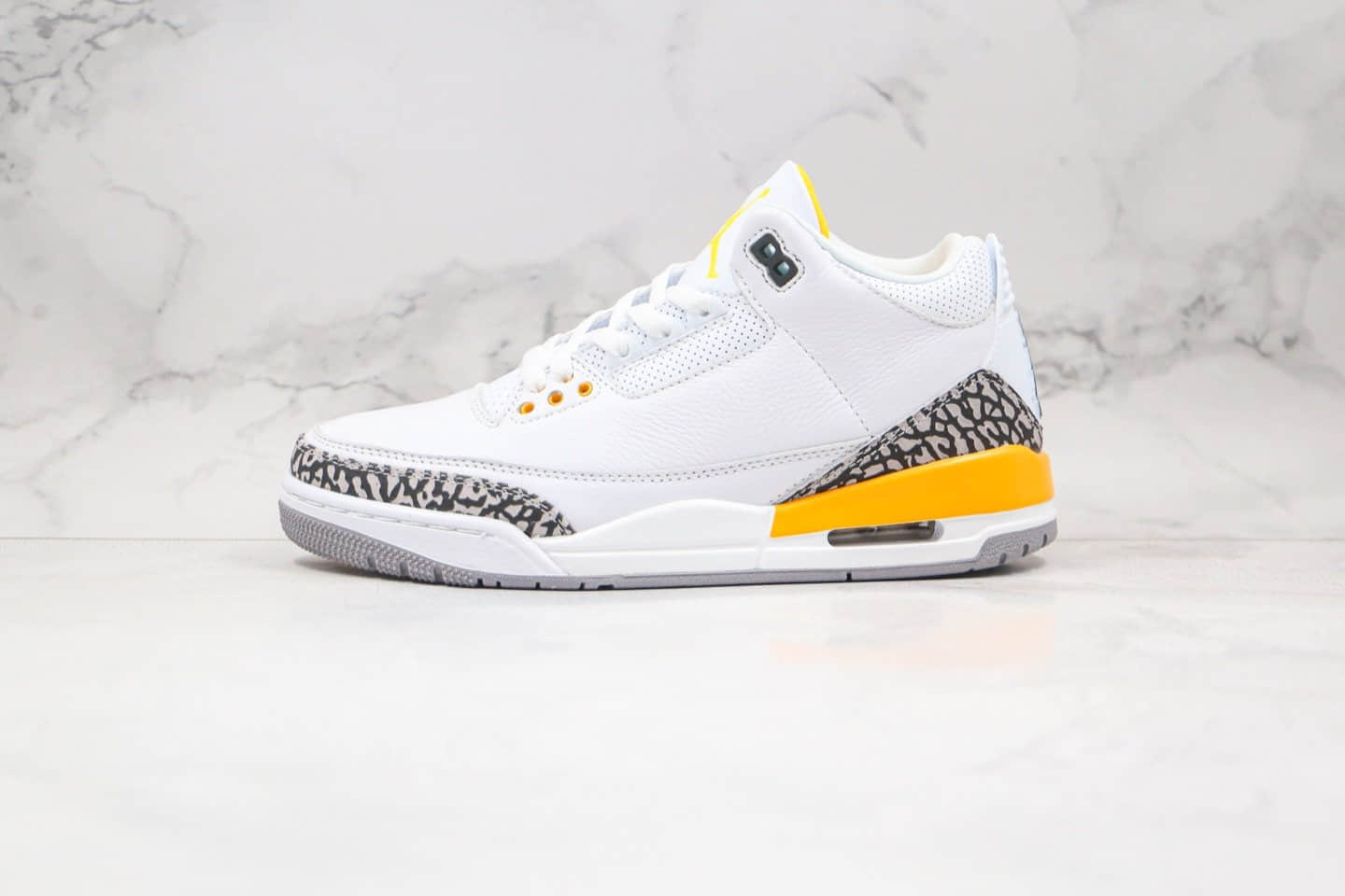 乔丹Air Jordan 3 WMNS Laser Orange纯原版本白黄色爆裂纹AJ3篮球鞋正确后跟定型 货号:CK9246-108